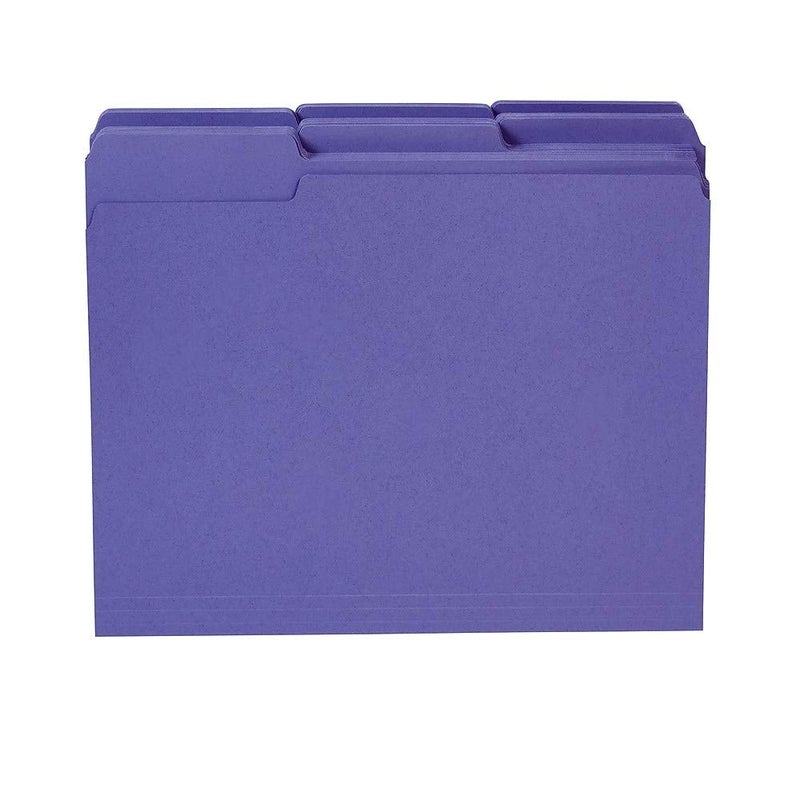 Staples 508945 File Folders Reinforced 3-Tab Letter Size Purple 100/Box (508945) - Image 4
